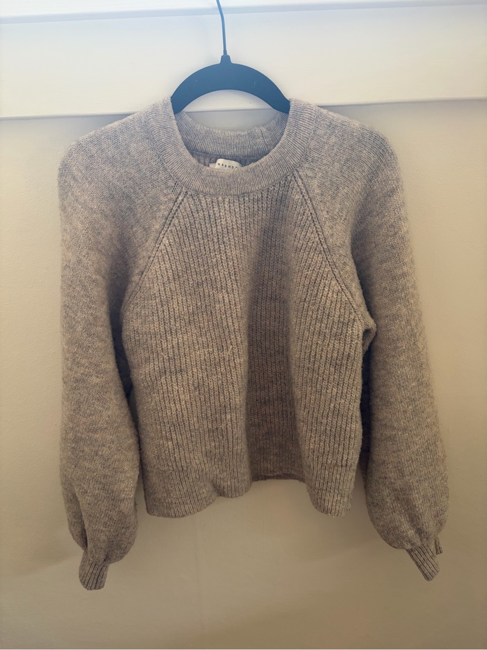 Topshop gray ribbed knit sweater in a UK XS US 0-2 #knitwear #cozy
